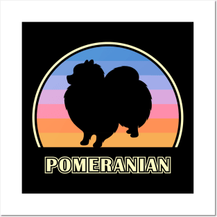 Pomeranian Vintage Sunset Dog Posters and Art